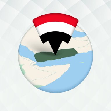 Yemen Haritası Bayrak İşaretleyici ile Vurgulandı.