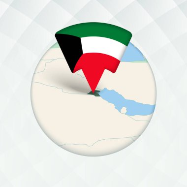 Kuveyt Haritası Bayrak İşaretleyici ile Vurgulandı.