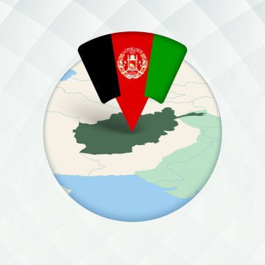 Afganistan Haritası Bayrak İşaretleyici ile Vurgulandı.