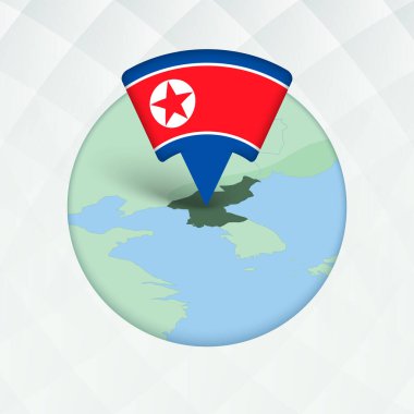 Kuzey Kore Haritası Bayrak İşaretleyici ile Vurgulandı.