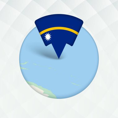 Nauru Haritası Bayrak İşaretleyici ile Vurgulandı.