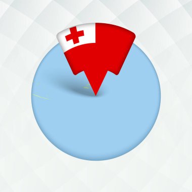 Tonga Haritası Bayrak İşaretleyici ile Vurgulandı.
