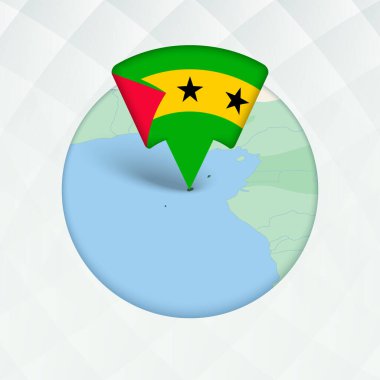 Sao Tome ve Principe Haritası İşaretleyici ile Vurgulandı.