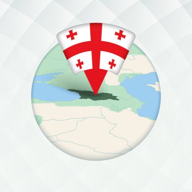 Georgia Haritası Bayrak İşaretleyici ile Vurgulandı.