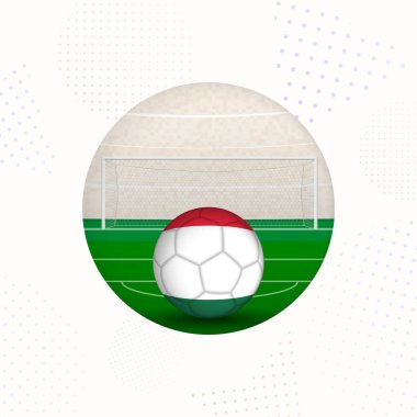 Macaristan Bayrağı Spor Tanıtımları İçin Futbol İmajı, Macaristan Futbol Topu Başlamaya Hazır.