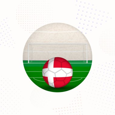 Danimarka Spor Tanıtımları için Bayrak Futbolu İmajı, Danimarka Futbol Topu Başlamaya Hazır.