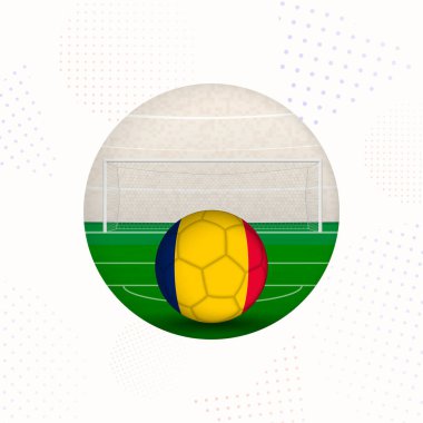 Chad Flag Spor Tanıtımları için Futbol Görüntüsü, Chad Futbol Topu Başlamaya Hazır.