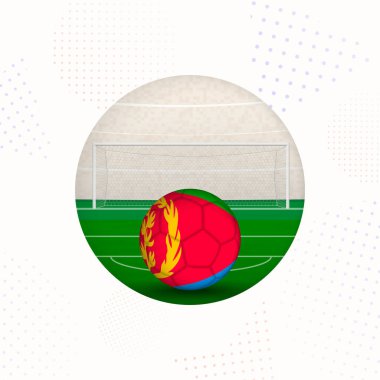 Eritrea Flag Spor Tanıtımları için Futbol Görüntüsü, Eritre Futbol Topu Başlamaya Hazır.