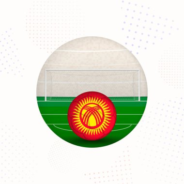 Kırgızistan Spor Tanıtımları için Bayrak Futbolu İmajı, Kırgızistan Futbol Topu Başlamaya Hazır.