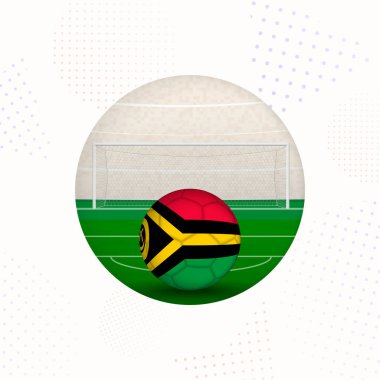 Vanuatu Bayrağı Spor Tanıtımları için Futbol Görüntüsü, Vanuatu Futbol Topu Başlamaya Hazır.