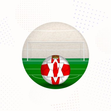 Kuzey İrlanda Spor Tanıtımları için Bayrak Futbolu İmajı, Kuzey İrlanda Futbol Topu Başlamaya Hazır.