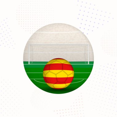 Katalonya Bayrağı Spor Tanıtımları için Futbol Görüntüsü, Katalonya Futbol Topu Başlamaya Hazır.
