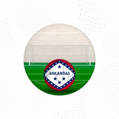 Arkansas Bayrağı Spor Tanıtımları için Futbol Görüntüsü, Arkansas Futbol Topu Başlamaya Hazır.