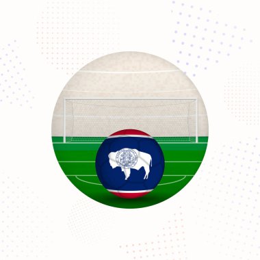 Wyoming Bayrağı Spor Tanıtımları için Futbol Görüntüsü, Wyoming Futbol Maçı Başlamaya Hazır.