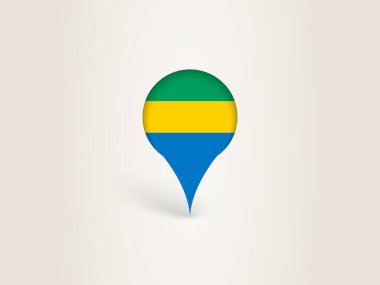 Gabon Ulusal Bayrağıyla Simge Simgesi.