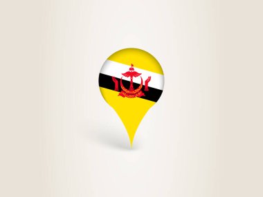 Brunei Ulusal Bayrağı ile Simge Simgesi.