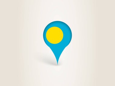 Palau Ulusal Bayrağıyla Simge Simgesi.