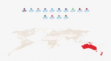 Okyanusya 'nın Ulusal Bayrakları ve Katlanmış Kağıt Haritaları, Harita ve Bayrak Koleksiyonu