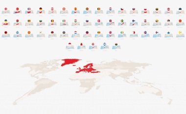 Avrupa 'nın Ulusal Bayrakları ve Katlanmış Kağıt Haritaları, Harita ve Bayrak Koleksiyonu