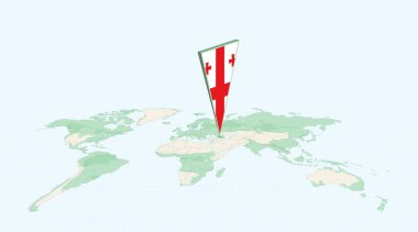 Gürcistan Küresel Haritada Gürcistan 'ın 3 Boyutlu Bayrak Lokasyon İğnesiyle Vurgulandı.