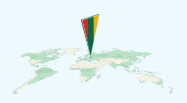 Litvanya 'nın 3 Boyutlu Bayrak Konumu İğnesiyle Küresel Haritada Vurgulanmış Litvanya.