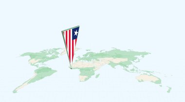 Liberya Küresel Haritada 3D Bayrak Konumu Pin of Liberia ile Vurgulandı.