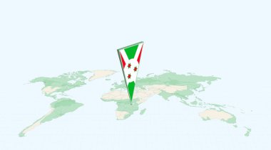 Burundi 'nin 3 Boyutlu Bayrak Konumu Pin ile Küresel Haritada Burundi Vurgulandı.