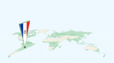 Paraguay 'ın 3D Bayrak Konumu Pin ile Küresel Haritada Vurgulanmış Paraguay.