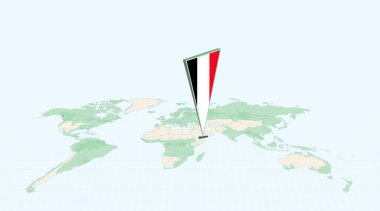 Küresel Haritada Yemen 'i Yemen' in 3 Boyutlu Bayrak Konumu İğnesiyle Vurgulandı.