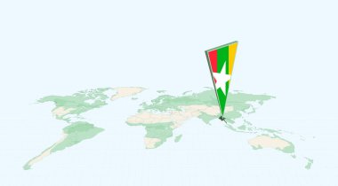 Myanmar 'ın 3D Bayrak Konumu Pin of Myanmar ile Küresel Haritada Vurgulandı.