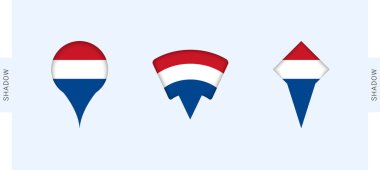 Hollanda Harita İşaretleyicileri Ayarlandı. Hollanda, seyahat, coğrafya ve uluslararası temsille ilgili projeler için mükemmel.