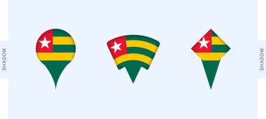 Togo Harita İşaretleri Ayarlandı. Togo, seyahat, coğrafya ve uluslararası temsilcilikle ilgili projeler için mükemmel.