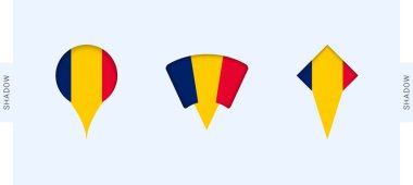 Chad Harita İşaretleyicileri. Chad, seyahat, coğrafya ve uluslararası temsilcilik projeleri için mükemmel..