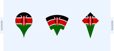 Kenya Harita İşaretleri Ayarlandı. Kenya, seyahat, coğrafya ve uluslararası temsil projeleri için mükemmel.