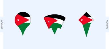 Jordan Harita İşaretleyicileri. Ürdün, seyahat, coğrafya ve uluslararası temsil projeleri için mükemmel.