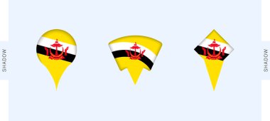 Brunei Harita İşaretleyicileri. Brunei, seyahat, coğrafya ve uluslararası temsilcilikle ilgili projeler için mükemmel.