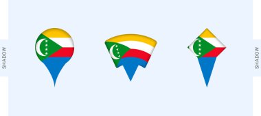 Komoros Harita İşaretleri Ayarlandı. Comoros, seyahat, coğrafya ve uluslararası temsil projeleri için mükemmel.