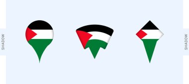 Filistin Harita İşaretleri. Filistin, seyahat, coğrafya ve uluslararası temsilcilikle ilgili projeler için mükemmel.