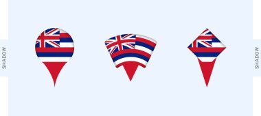 Hawaii Harita İşaretleyicileri. Hawaii, seyahat, coğrafya ve uluslararası temsilcilikle ilgili projeler için mükemmel.