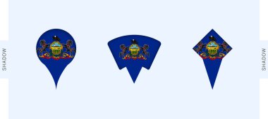 Pennsylvania Harita İşaretleri. Pennsylvania, seyahat, coğrafya ve uluslararası temsilcilikle ilgili projeler için mükemmel.