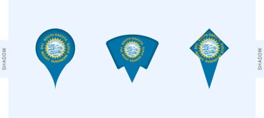 Güney Dakota Harita İşaretleyicileri. Güney Dakota, seyahat, coğrafya ve uluslararası temsilcilikle ilgili projeler için mükemmel.