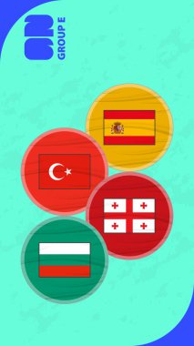 Avrupa futbolu elemeleri Dairesel Bayraklar Grubu E Bayrakları