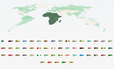 Grunge Fırça Vuruşu Afrika Bayrakları Koleksiyonu.