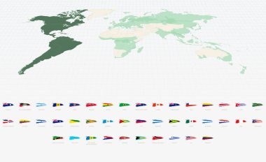 Grunge Fırça Vuruşu Amerikan Bayrakları Koleksiyonu.