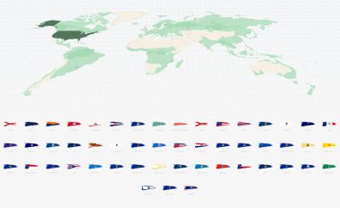 Grunge Fırça Vuruşu ABD Bayrak Koleksiyonu.
