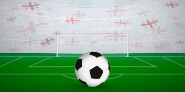 Ulusal Bayraklı, Spor Etkinliği İllüstrasyonlu Gürcistan Futbol Arenası.