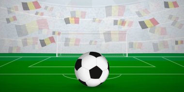 Ulusal Bayraklı, Spor Etkinliği İllüstrasyonlu Belçika Futbol Arenası.