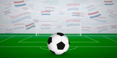 Ulusal Bayraklı, Spor Etkinliği İllüstrasyonlu Hollanda Futbol Arenası.