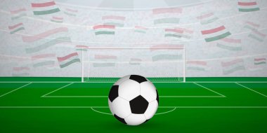 Ulusal Bayraklı, Spor Etkinliği İllüstrasyonlu Macar Futbol Arenası.