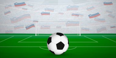 Ulusal Bayrak, Spor Etkinliği İllüstrasyonu Taraftarlarıyla dolu Slovenya Futbol Arenası.